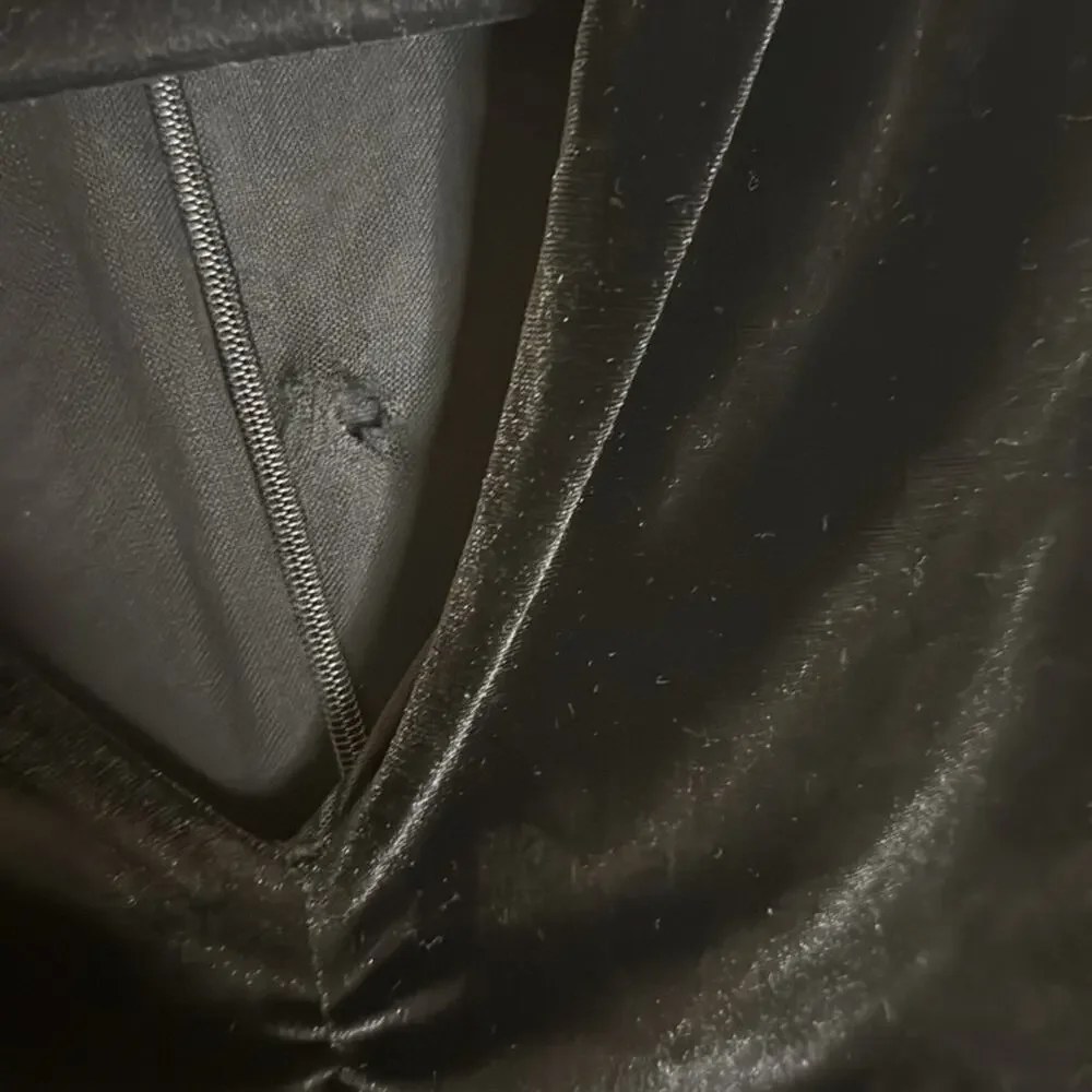 All Saints Anya Velvet V-Neck Mini Dress - Black Size 2 - Picture 6 of 7